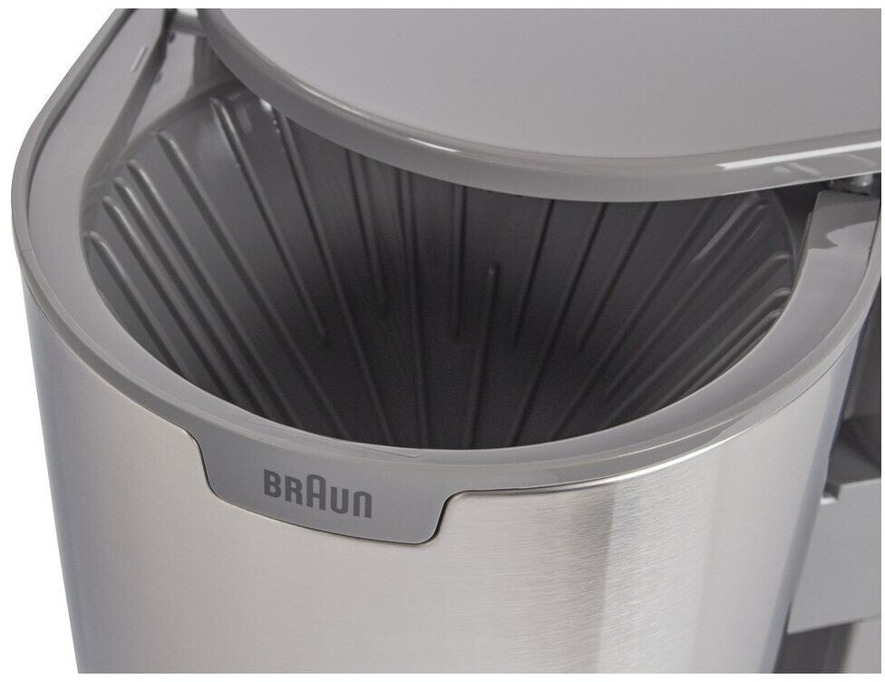 Braun Filterkaffeemaschine KF 1500 GY, OptiBrew System, 15 Tassen grau Edelstahl