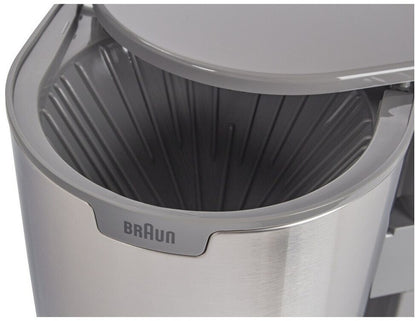 Braun Filterkaffeemaschine KF 1500 GY, OptiBrew System, 15 Tassen grau Edelstahl