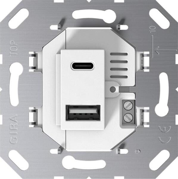 Gira USB-Spannungsversorgung Typ A Typ C 2fach Einsatz 234900 System 55
