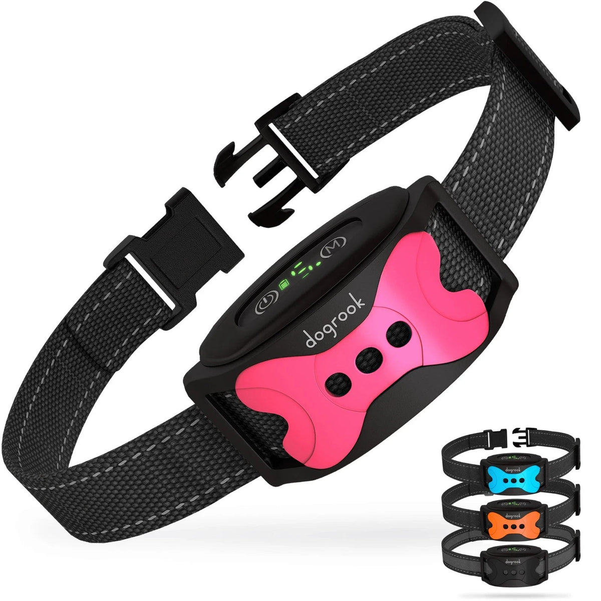 DogRook Anti Bark Collar Hundehalsband Vibration Pink No Shock