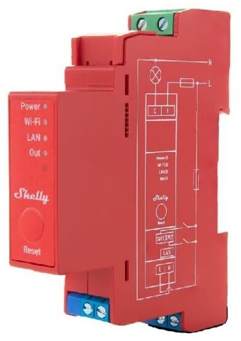 Shelly Pro 1PM WLAN LAN Bluetooth Relais Hutschiene Leistungsmessung