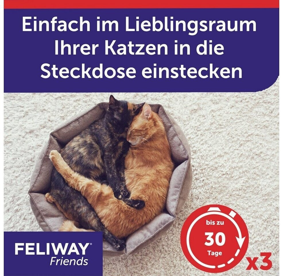 FELIWAY FRIENDS 3x30 Tage Vorteilspack- Pheromone Lösung bei Stress mit Katzen