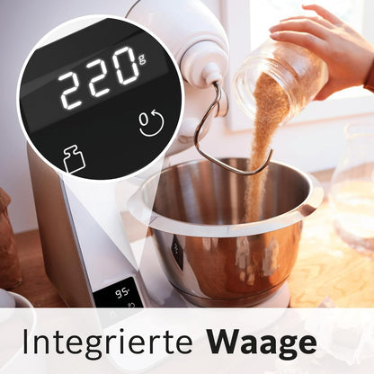 Bosch MUM5XW34 Küchenmaschine Serie4 1000W 3,9l Edelstahlschüssel Weiß/Champagne