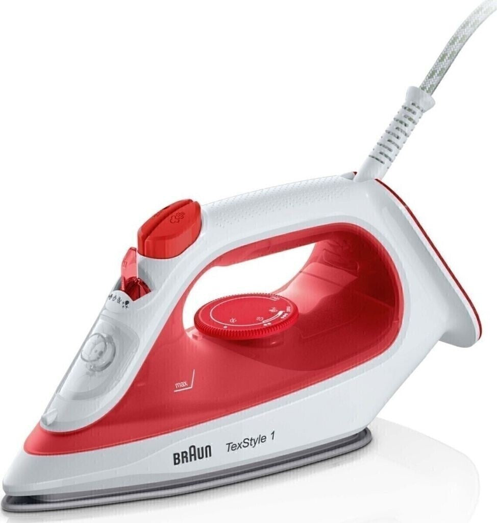 Braun TexStyle 1 SI1019RD Dampfbügeleisen 1900W 120g Dampfstoß 220ml Rot Weiß