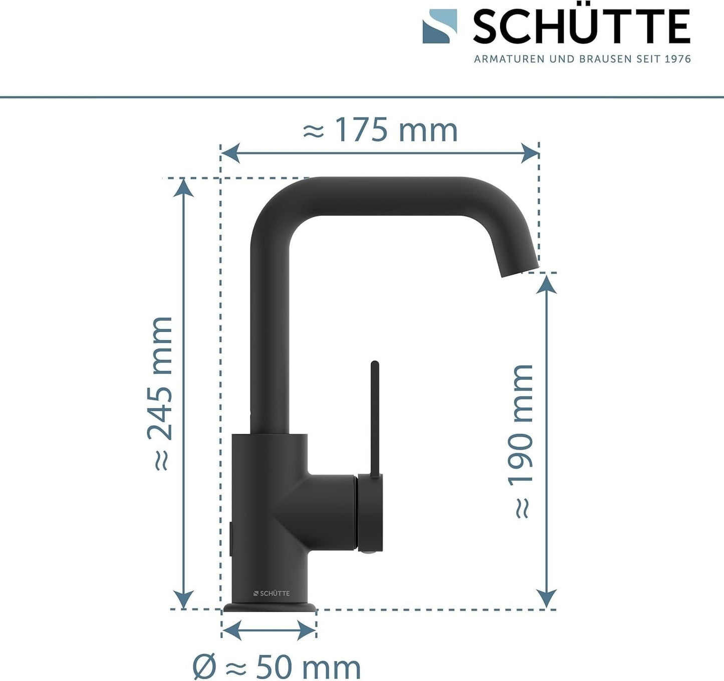 SCHÜTTE Los Angeles Waschbeckenarmatur schwarz matt hoch 33126
