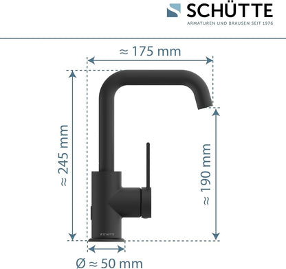 SCHÜTTE Los Angeles Waschbeckenarmatur schwarz matt hoch 33126