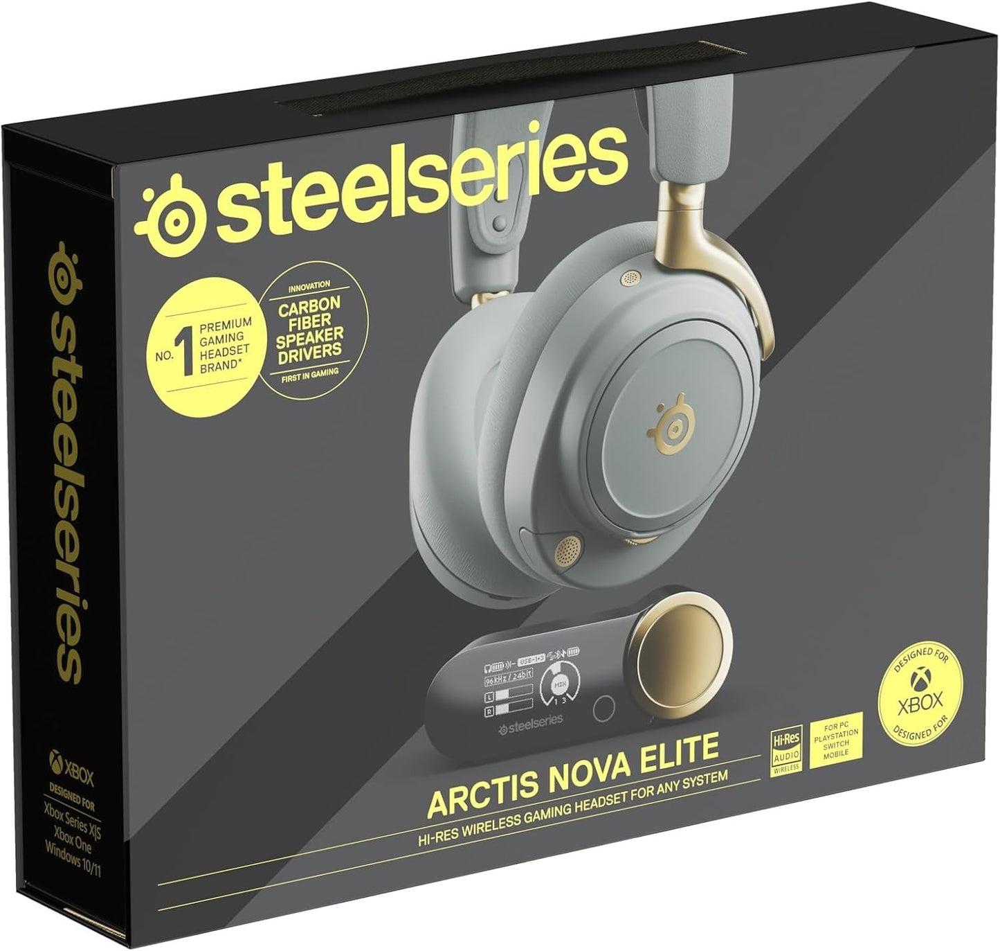 SteelSeries Arctis Nova Elite - Hi-Res Wireless-Headset in Salbei & Gold