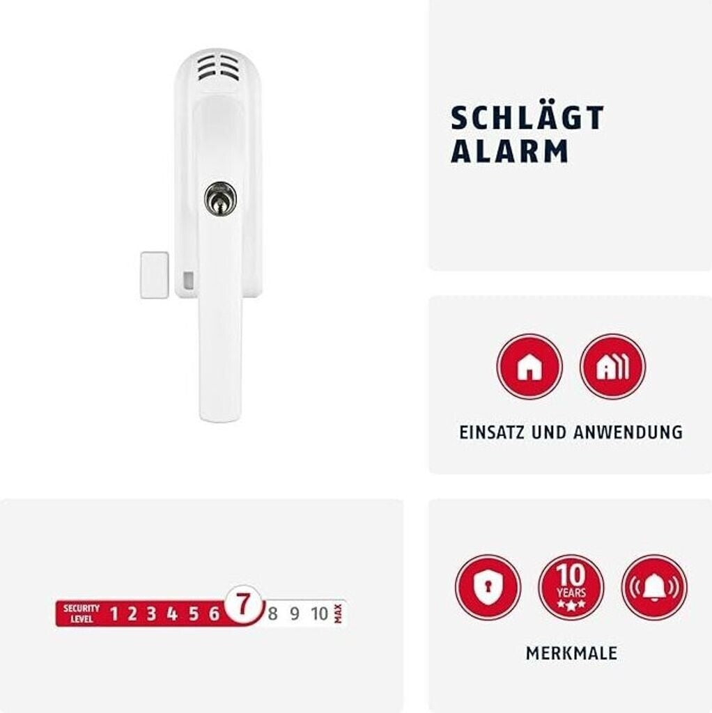 ABUS Alarm-Fenstergriff FG300A abschließbar 110 dB Fensteralarm 2x AAA