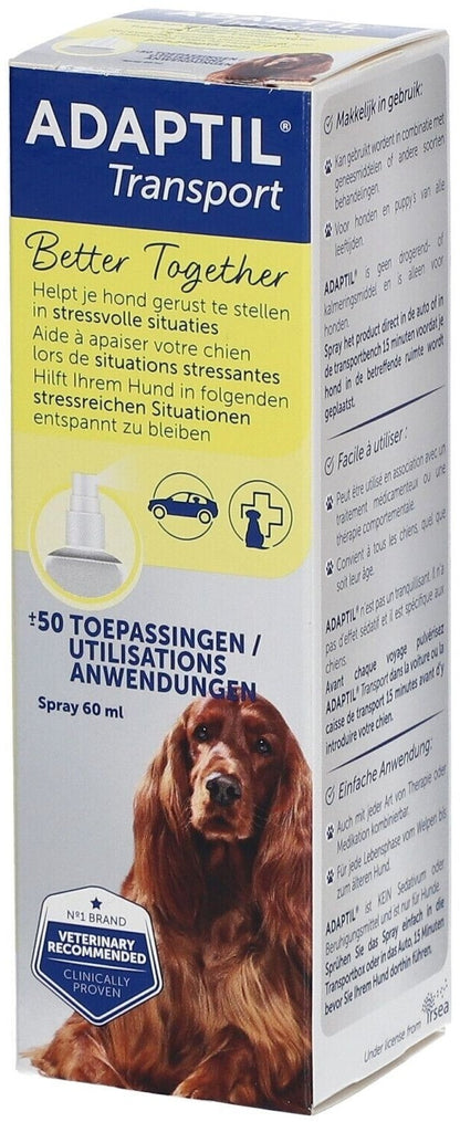 ADAPTIL Transport Spray für Hunde | 60ml Anti Stress Spray Für Zuhause und Reise