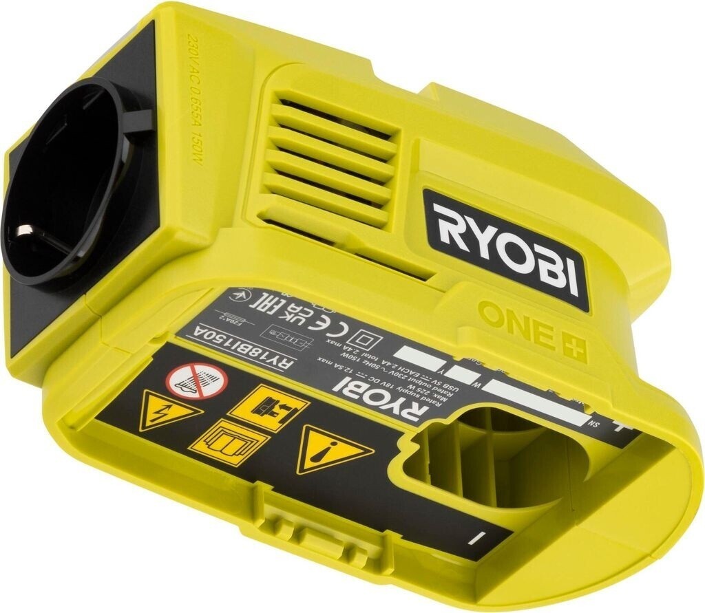 Ryobi ONE+ 18V PowerSource Akku-Wechselrichter 150W 230V USB LED ohne Akku RY18B