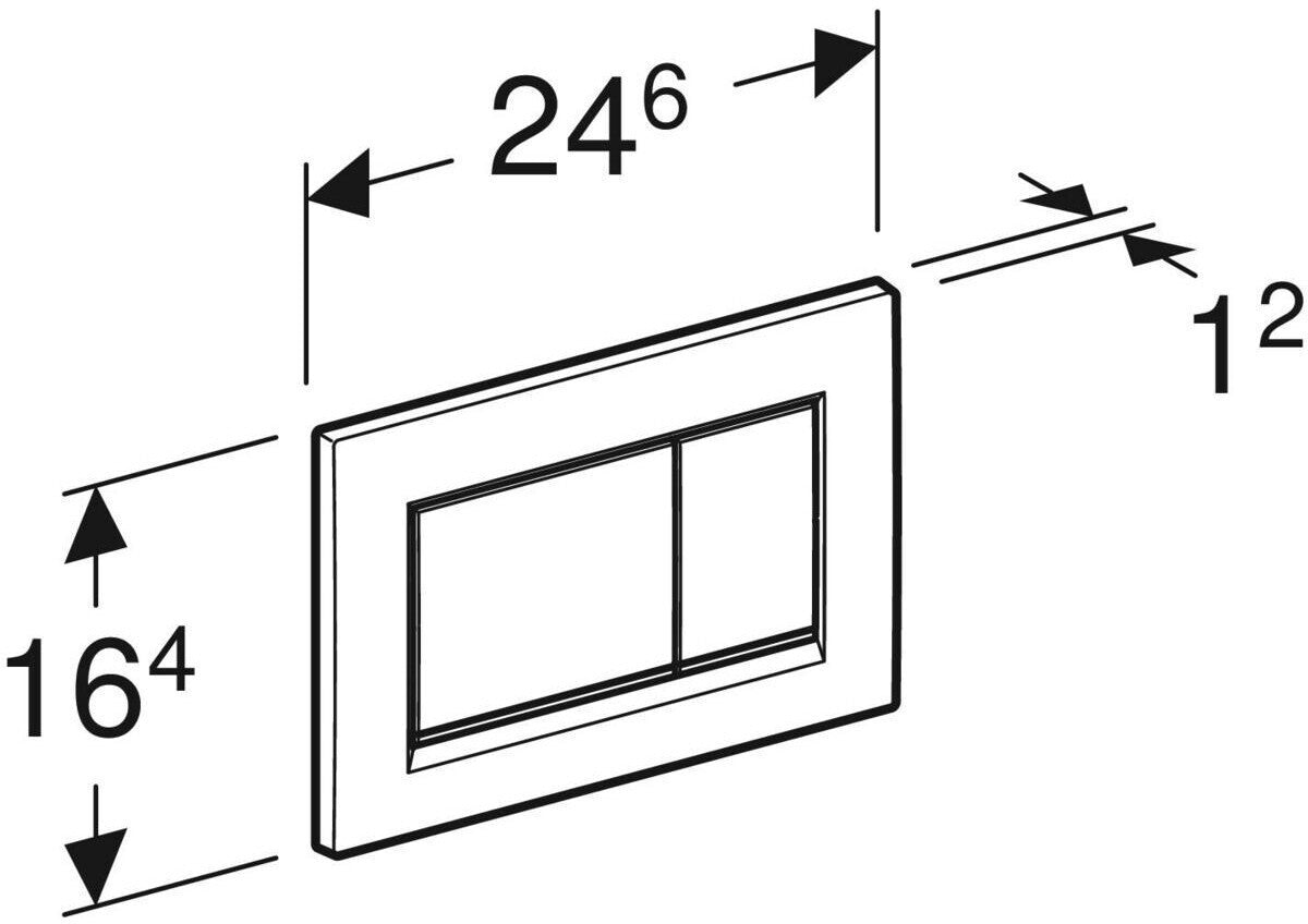 Geberit Sigma30 Betätigungsplatte mattchrom Hochglanz 2-Mengen MPN 115883JQ1