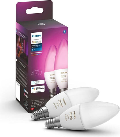 Philips Hue White and Color E14 4W Smarte Glühbirne - 2 Stück
