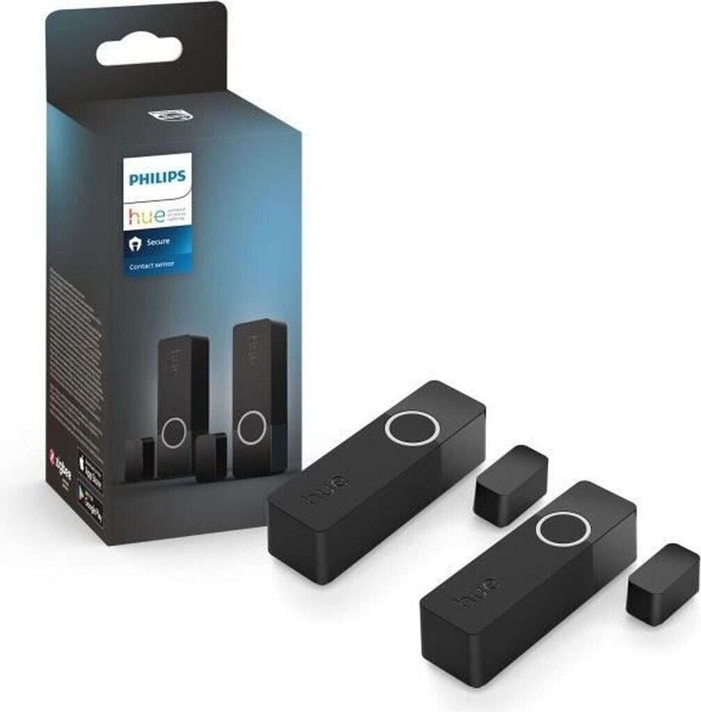 Philips Hue Secure Türsensor Fensterkontakt Doppelpack schwarz Zigbee