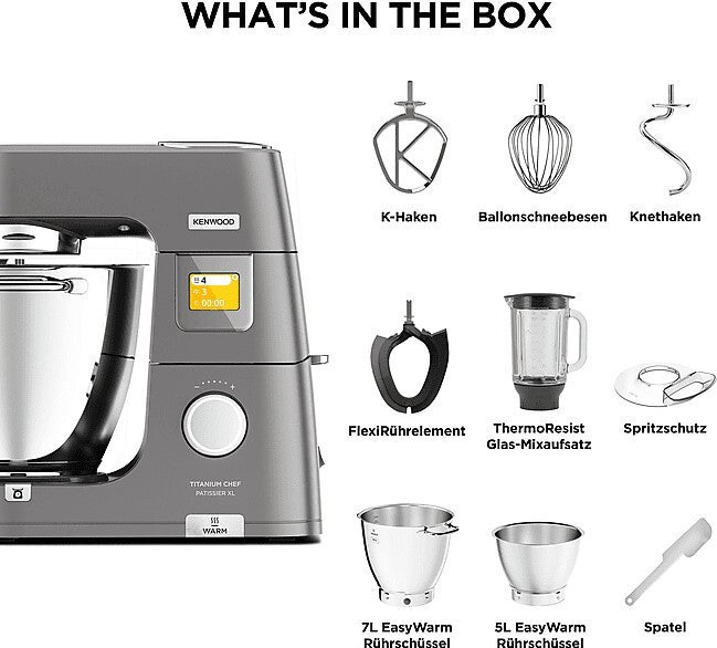 Kenwood Titanium Chef Patissier XL KWL90.124SI Küchenmaschine 1400W 7L Silber