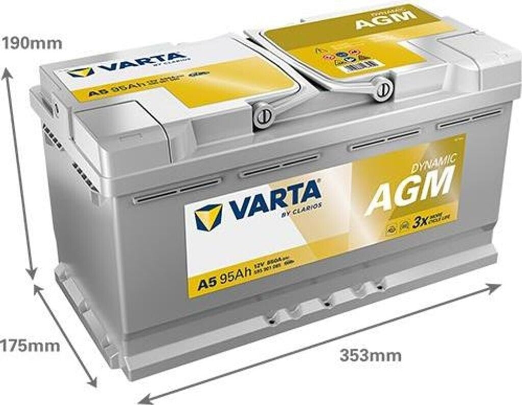 Varta Dynamic AGM 95Ah A5 850A 12V Autobatterie (595901085) Start-Stop geeignet