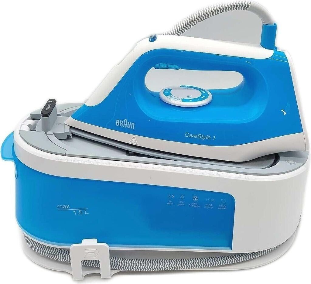 Braun IS1012BL CareStyle 1 Dampfbügelstation 340g Dampfstoß 2400W Blau Weiß