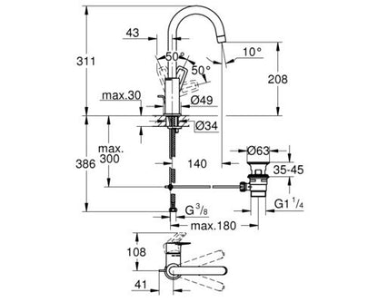GROHE Waschtischarmatur START LOOP chrom 23780001