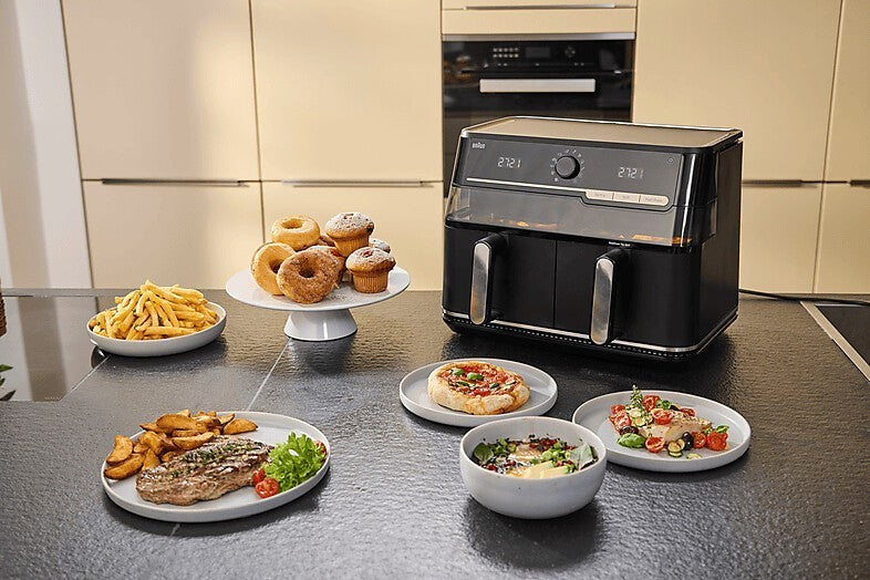 BRAUN TwinCook 5 10L TD 5073 Dual Air Fryer Heißluftfritteuse mit Sichtfenster