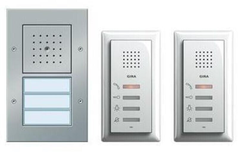 Gira Zweifamilienhaus-Paket Audio 2-Draht Türsprechanlage Alu Aufputz 49544