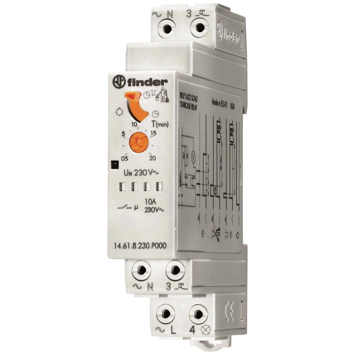 Treppenzeitschalter 1 TE 10 A Hutschiene 230 V AC 2300 W DIN-Rail