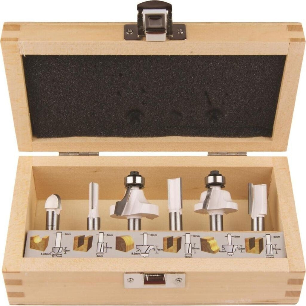 Makita D-53540 Fräser Set 8mm 6 teilig Nutfräser Oberfräse Holz