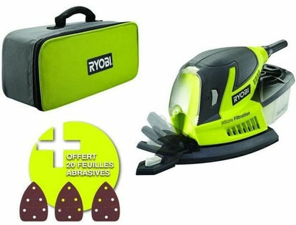 Ryobi RPS100-SA20 Deltaschleifer 100W 99x149mm 20 Schleifblätter Tasche Neu