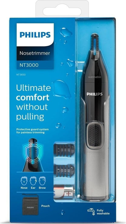 Philips Series 3000 NT3650/16 Trimmer für Nasenhaare Ohrhaare Augenbrauen Grau