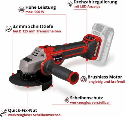 Einhell TP-AG 18/125 CE Q Li SOLO Akku Winkelschleifer 18V 900W 125mm 4431155