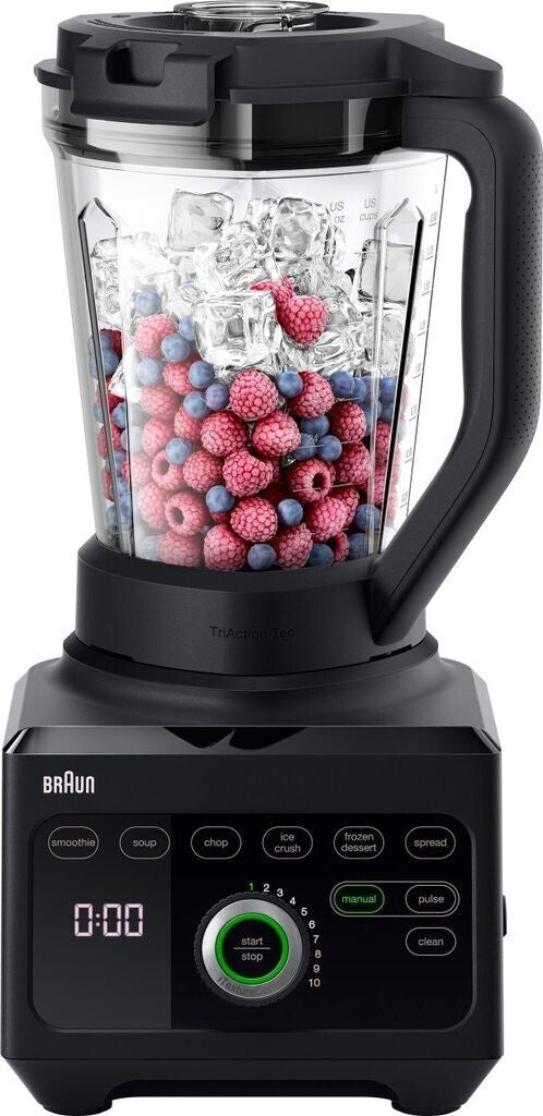Braun PowerBlend 9 JB9040BK Hochleistungs-Standmixer mit 1600 Watt 18 Programme