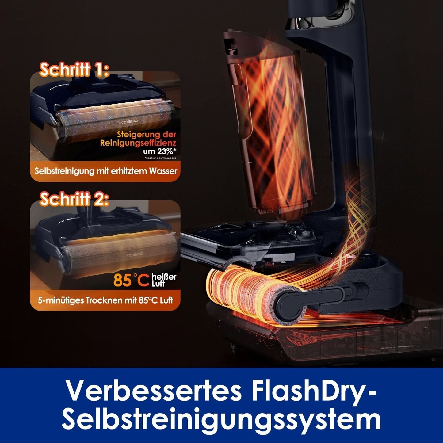 Tineco FLOOR ONE S7 Stretch Nass-Trockensauger Kabellos Akku Wisch-Bodenreiniger