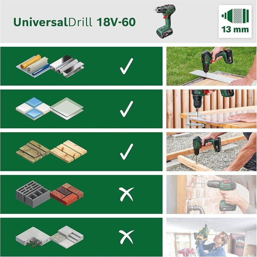 Bosch UniversalDrill 18V-60 Akku Bohrschrauber 06039D7000 SOLO