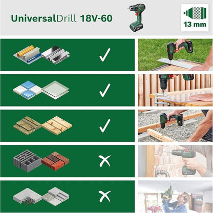 Bosch UniversalDrill 18V-60 Akku Bohrschrauber 06039D7000 SOLO