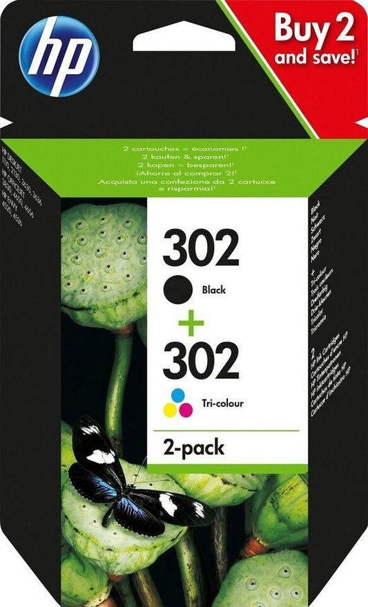HP 302 Original Druckerpatronen Multipack Schwarz Farbe X4D37AE 2er Set Neu OVP