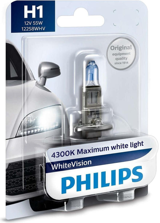 H1 Philips WhiteVision Intensive Xenon Effekt 4300K 12258WHV Halogen Blister