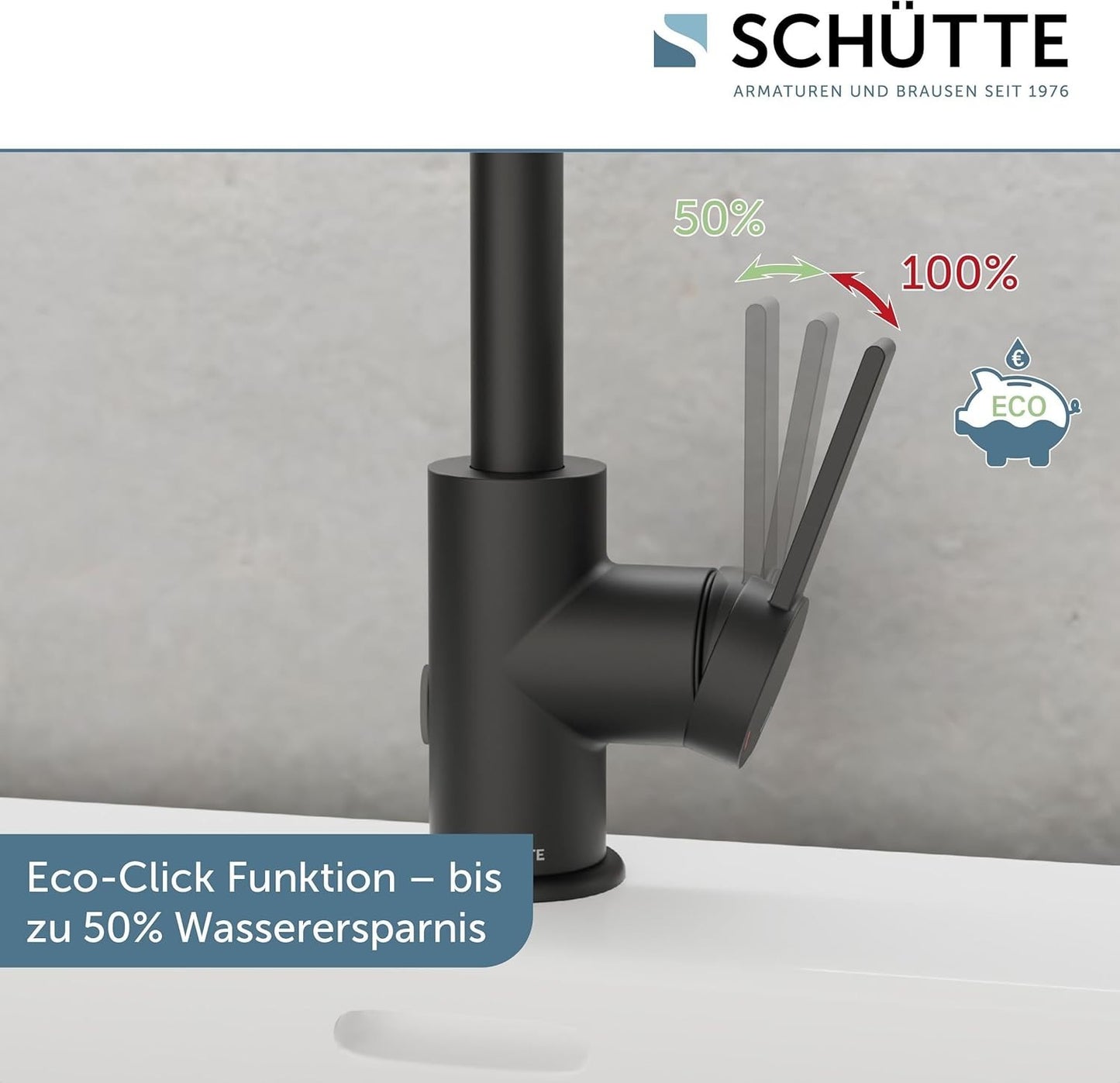 SCHÜTTE Los Angeles Waschbeckenarmatur schwarz matt hoch 33126