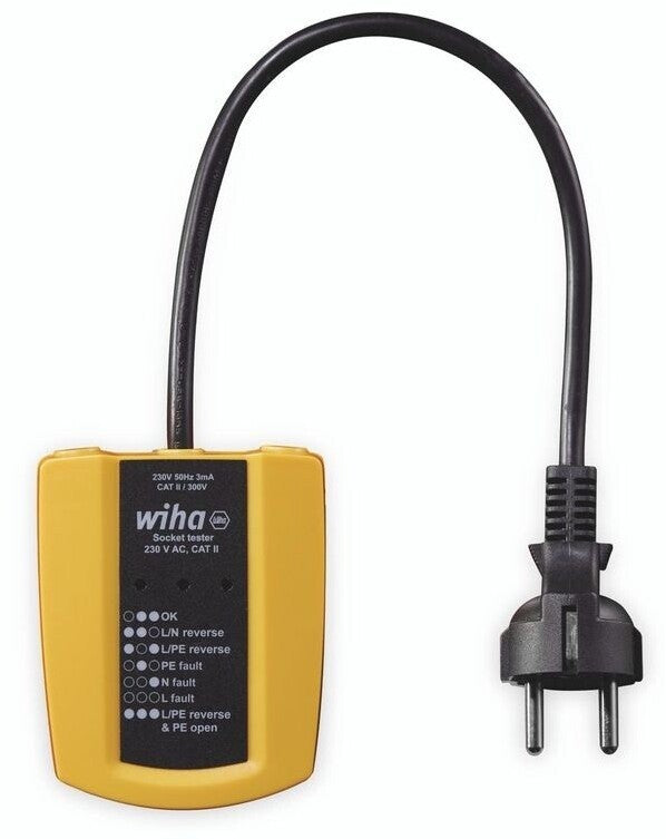 Wiha Steckdosentester SB25561 230V mit PE-Test CAT II 45220
