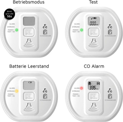 Ei Eletronics Kohlenmonoxid Melder 10 Jahres Batterien Rauchmelder Ei-208D 3X179