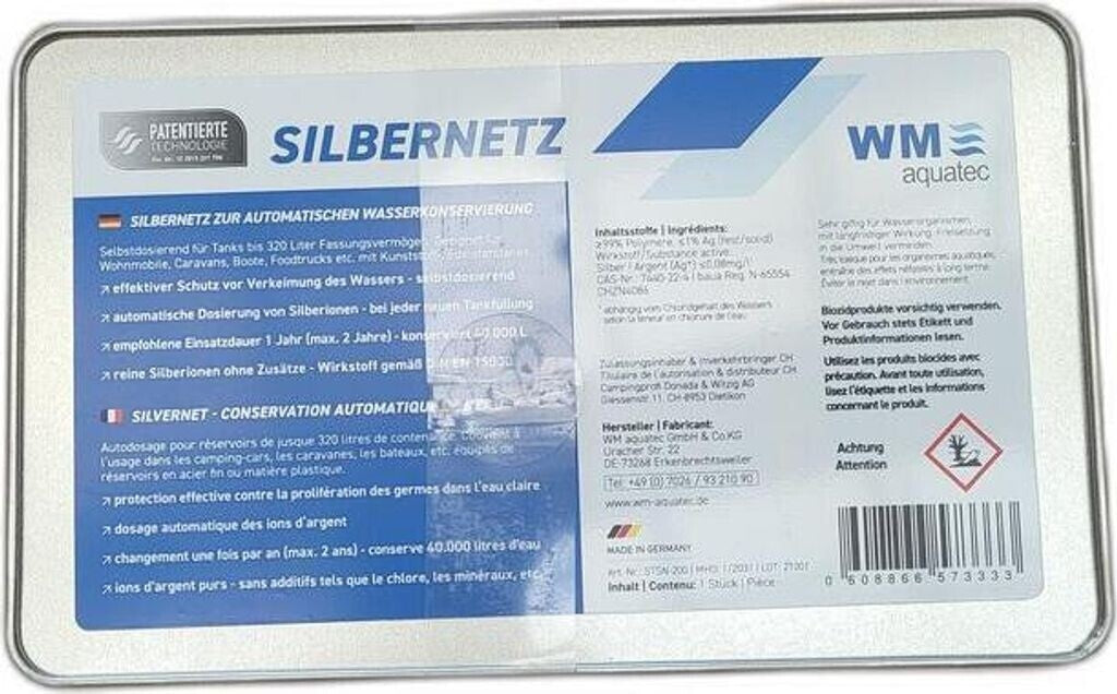 WM aquatec Silbernetz Flex STSN-200 Wasserkonservierung 320L