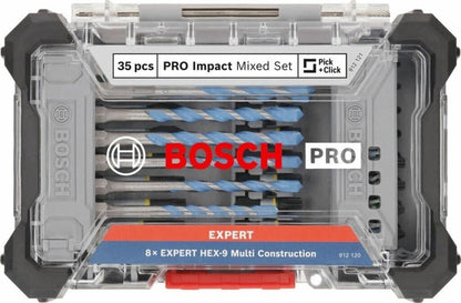 Bosch PRO Impact Mixed Set 35-tlg Bohrer Bits Bithalter Koffer 2608521U82 Neu