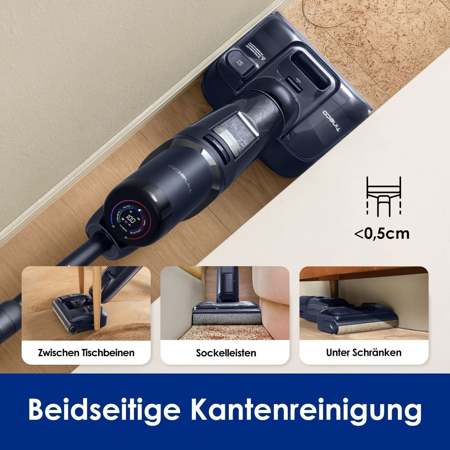 Tineco FLOOR ONE S7 Stretch Nass-Trockensauger Kabellos Akku Wisch-Bodenreiniger