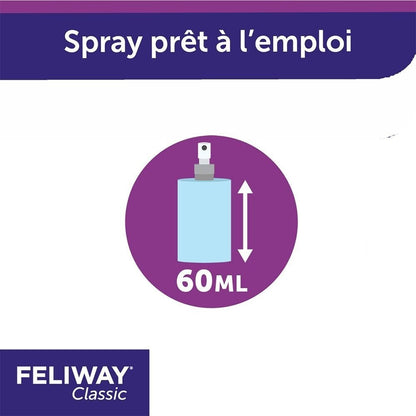 FELIWAY Classic Spray, 60ml - Für zusätzliche Enstpannung, Zuhause und auf Reise