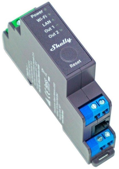Shelly Pro 2 DIN-Schienen Schaltmodul 2 Kanal 16A WLAN LAN Bluetooth