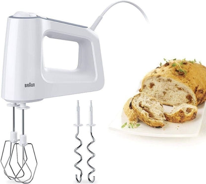 Braun MultiMix 3 HM 3100 Handmixer 500W 5 Stufen Turbo Knethaken Rührbesen Weiß