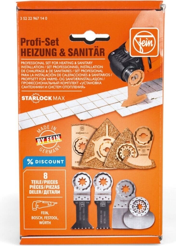 FEIN Profi-Set StarlockMax Heizung Sanitär 8 tlg Multitool Zubehör 35222967140