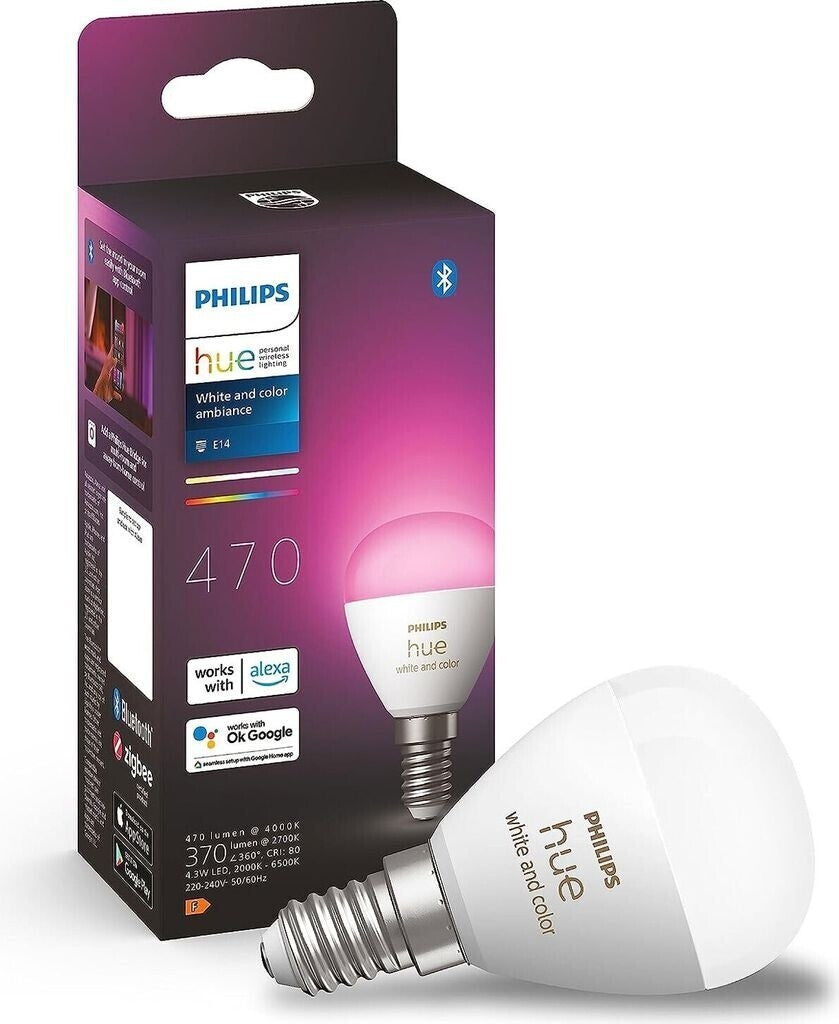 Philips Hue Luster E14 Smart LED Lampe White Color Ambiance 470lm