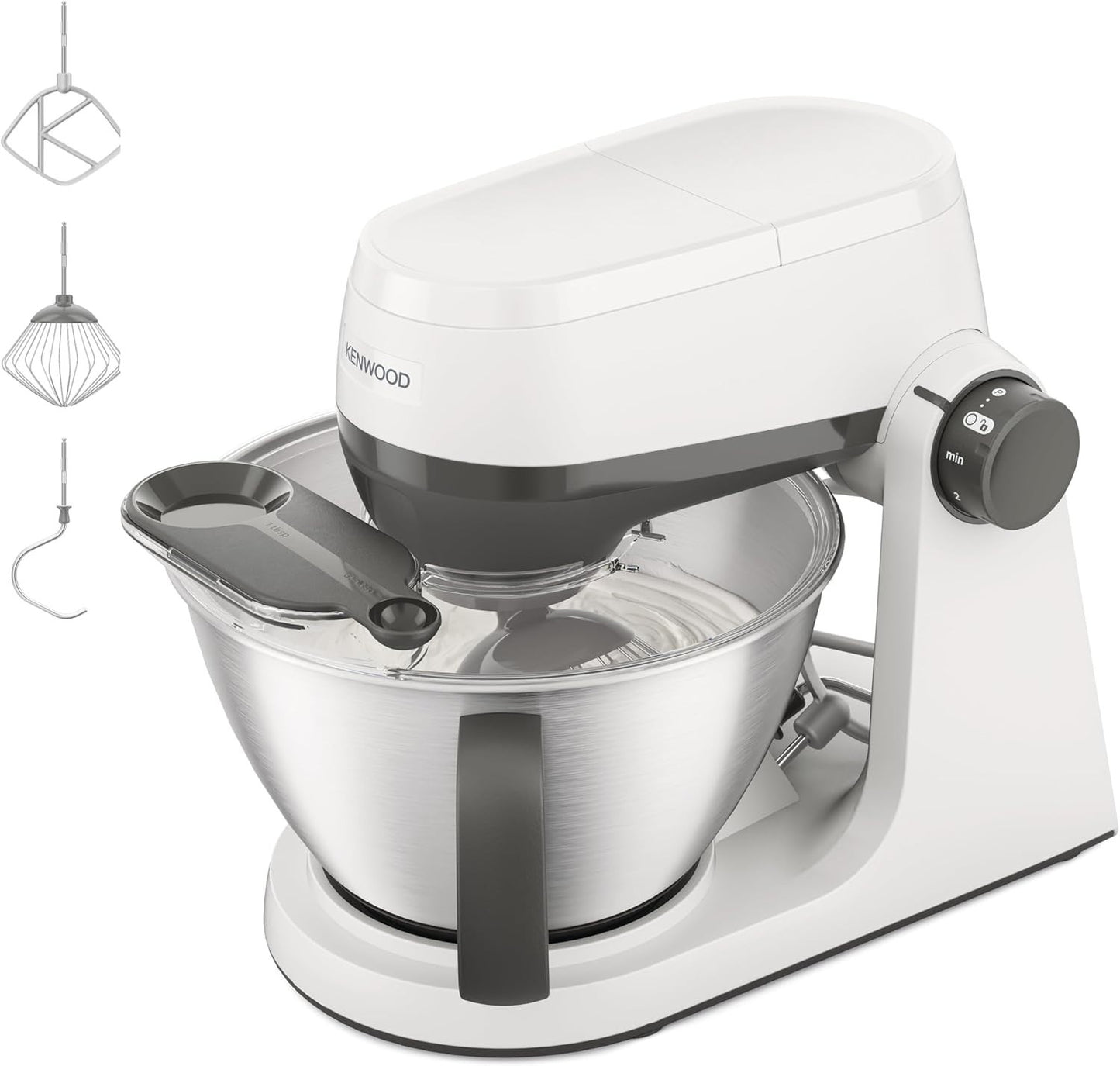 Kenwood Multi Tasker KHC30.000WH Küchenmaschine 1000W 4,3L Grau Weiß Zubehör
