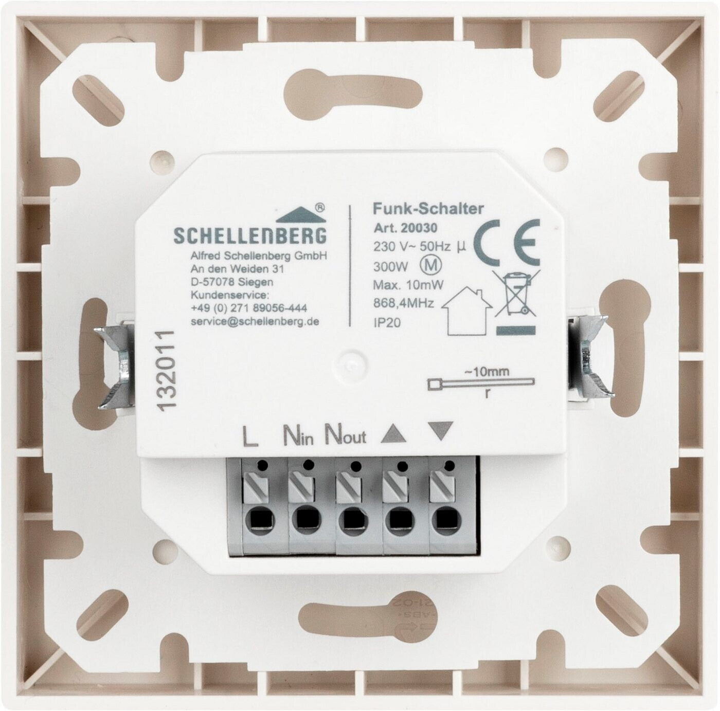 Schellenberg 20030 Funk-Rolladenschalter Unterputz - Weiß (Neu & Original Ver.
