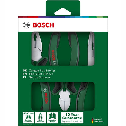 Bosch Zangen-Set 3-tlg Kombizange Spitzzange Seitenschneider 1600A02C0S Neu