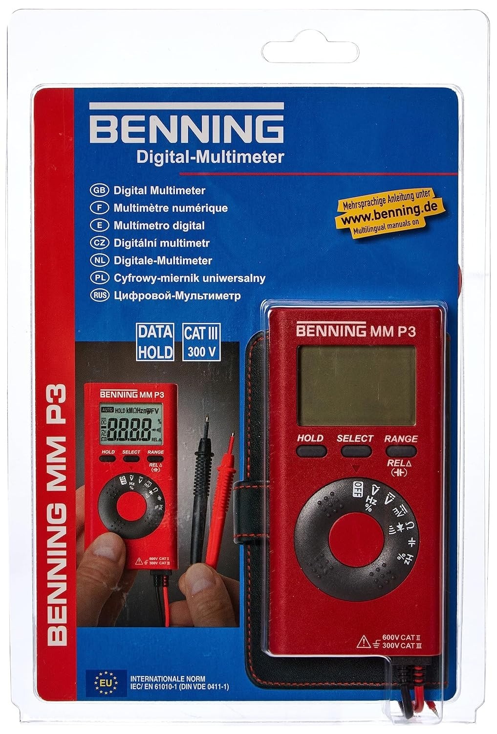 BENNING 044084 MM P3 Digital-Multimeter, für Spannung Widerstand mF MHZ 044084