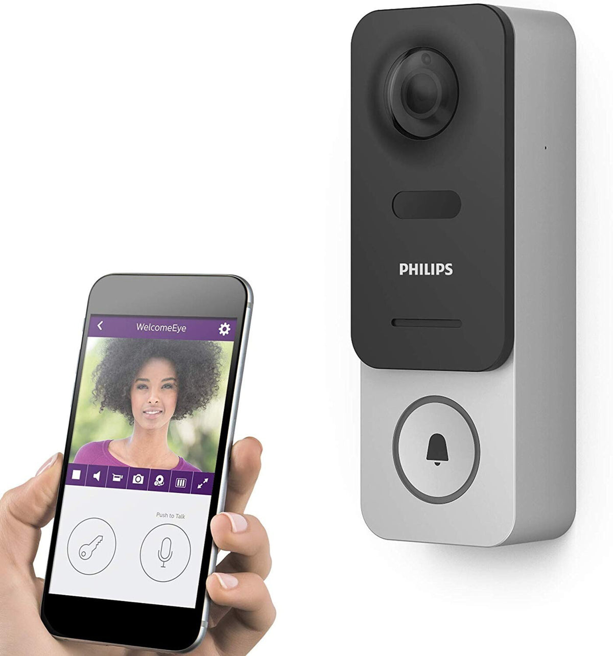Philips WelcomeEye Link WLAN Video Türklingel Full HD 1080p 160 Grad Akku 531034